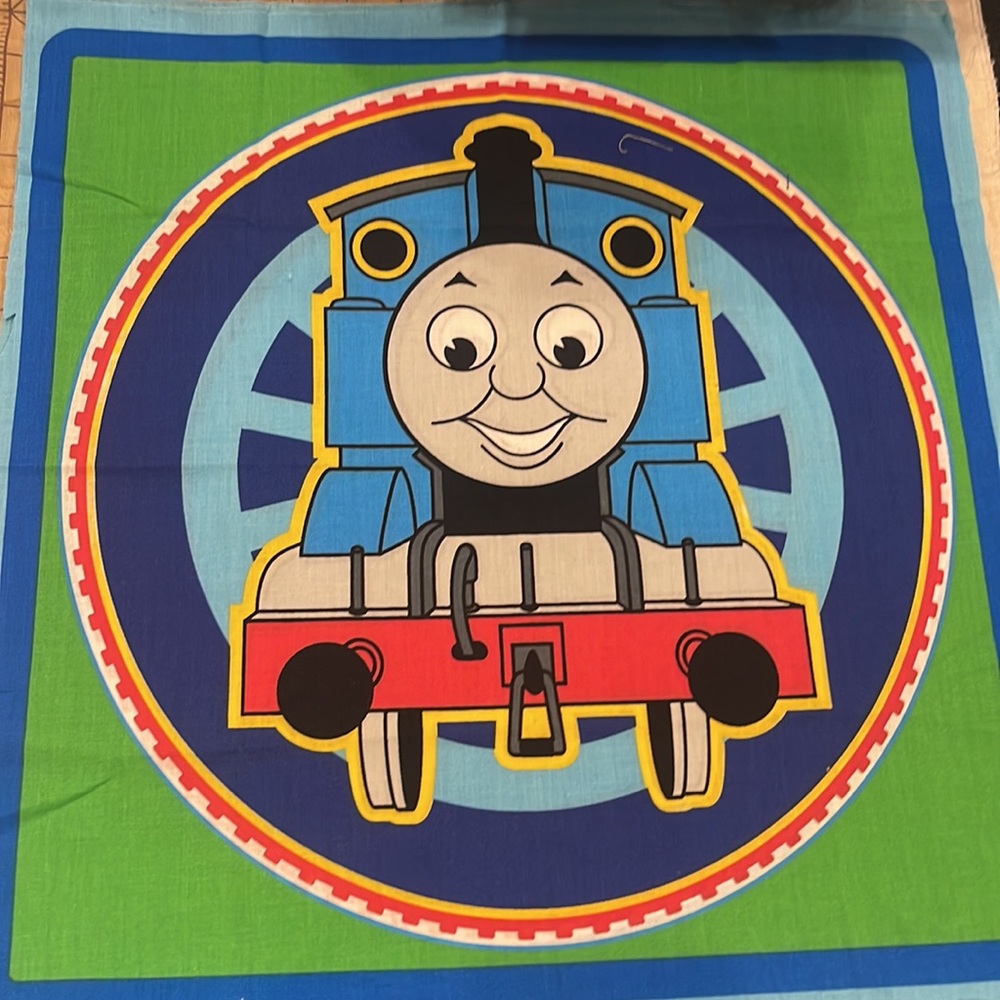 Vintage Thomas the Train Cotton Fabric Pillow Panel Squares Set of 8 - Picture 2 of 2